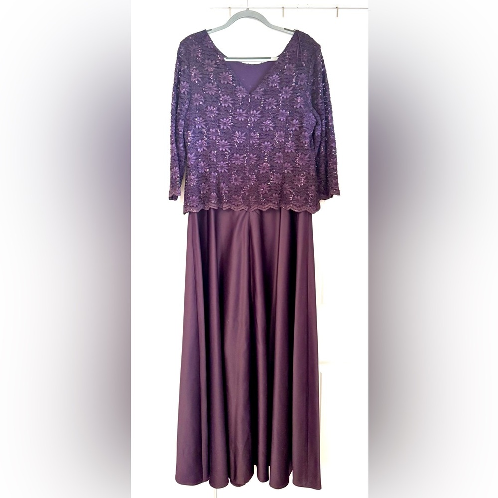 ALEX EVENINGS Purple Full Length Formal Gown - Size 18 - Picture 2 of 4